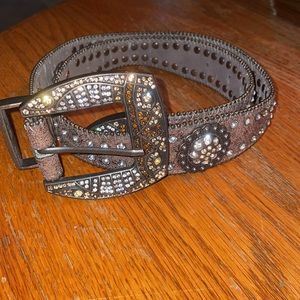 Brown bling country western belt